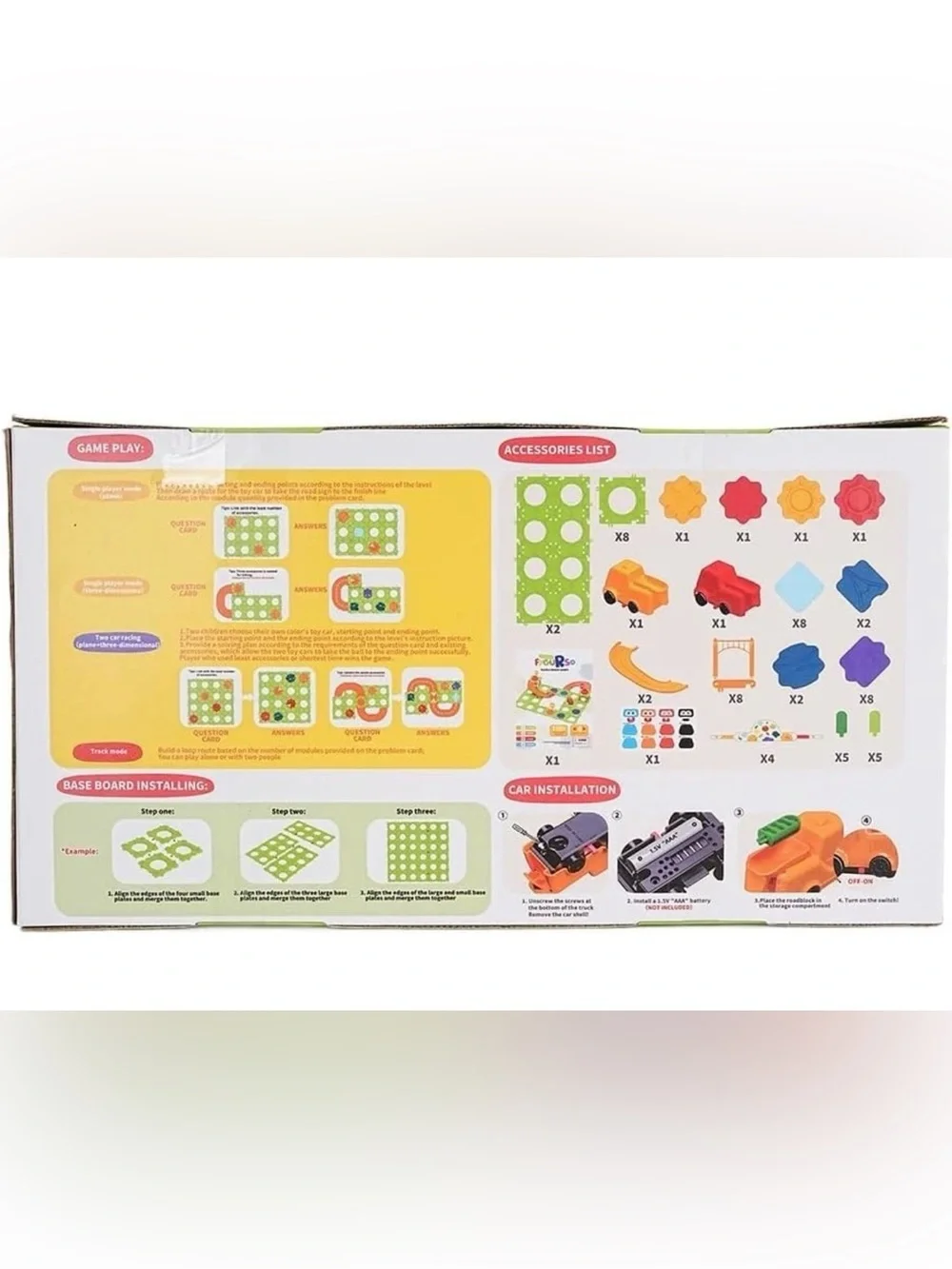 Modular Kids Race Track Building Set - Green & Orange